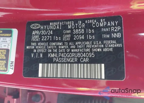 2024 Hyundai Elantra Limited from USA, damaged, VIN KMHLP4DG0RU804095
